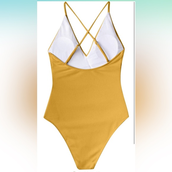 Women's One Piece Ruffle V-Neck Bathing Suit Swimsuits Tummy Control NWT Size XL - Picture 3 of 4